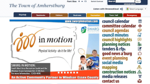screen shot of the town of amherstburg website