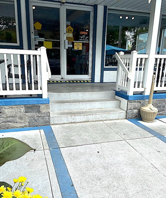 front stairs waterfront Ice Cream in Amherstburg barrier